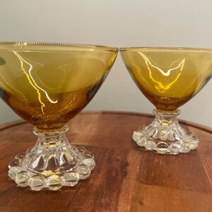 Anchor Hocking Boopie Champagne Glasses in Amber